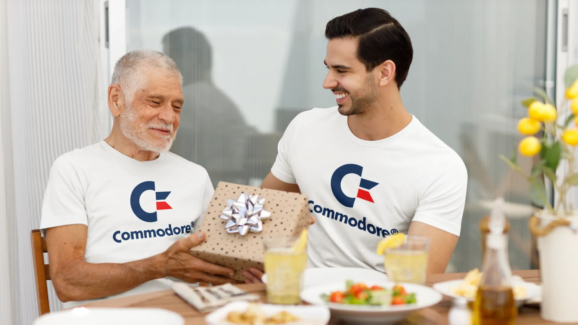 t-shirt commodore dad and son