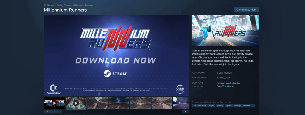 Screenshot 2025-12-02 194229 steam page: Millennium Runners